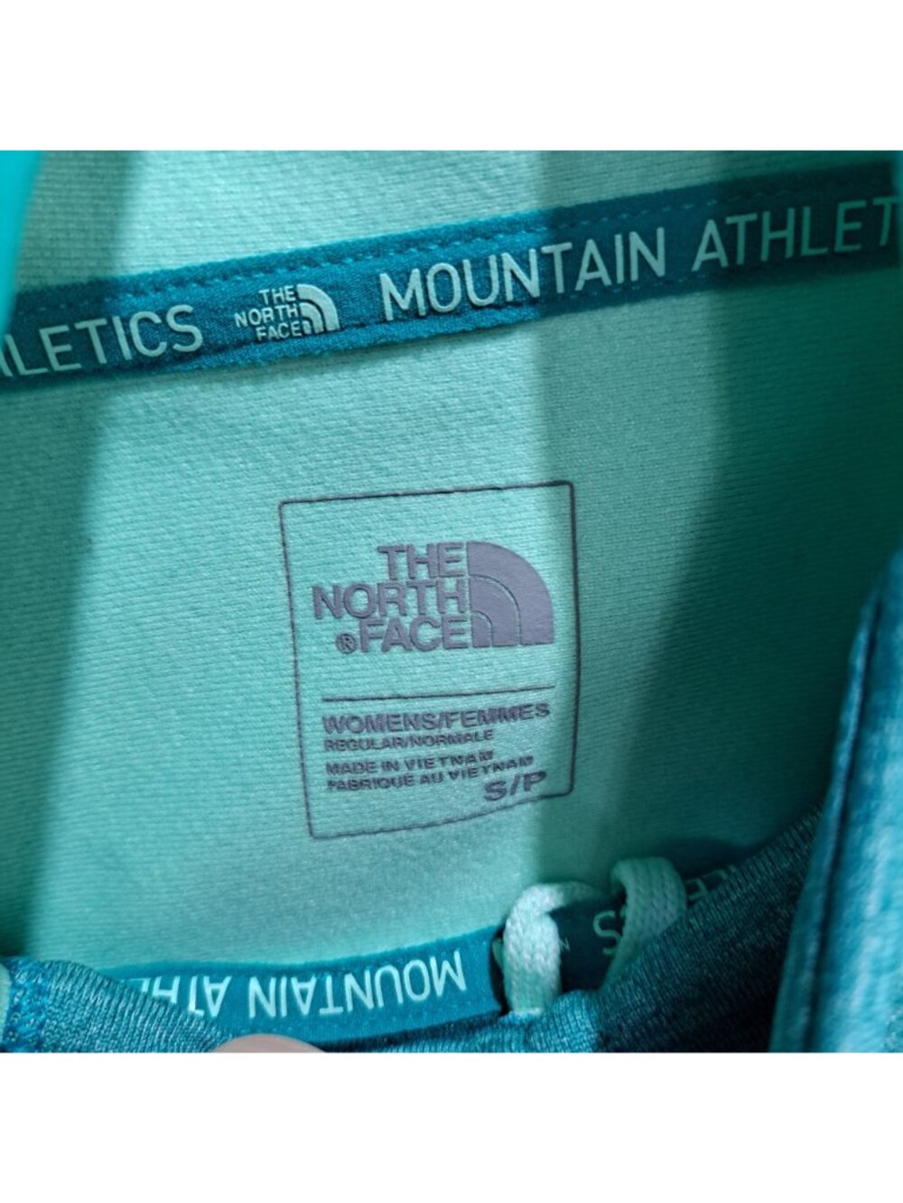 The North Face Womens Mountain Athletics Teal Green  Pullover Hoodie Small - Picture 2 of 10